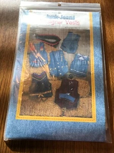 "Junk-Jeans™ Designer Vests" ©1990 CB Nickels Sewing Pattern VES100 Petite-Large - Picture 1 of 3