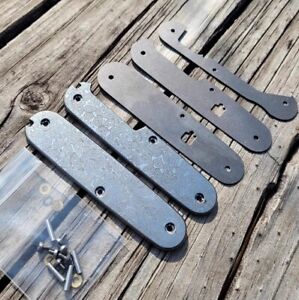 1 Pair Damascus Steel Handle Scales for 91mm Victorinox Knives DIY Accessory