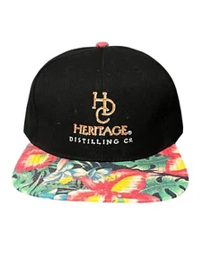 Heritage Distilling Co Hawaiian Floral Flower Hat Cap Snapback Black Pink Green - Picture 1 of 11