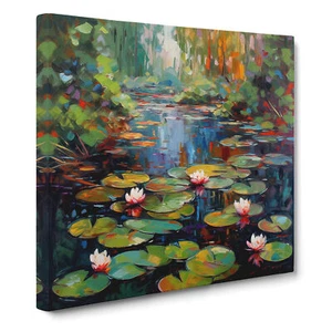 Water Lily Pond Fauvism No.1 Canvas Wall Art Print Framed Picture Home Decor - Picture 1 of 4
