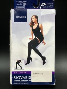SIGVARIS Estilo Suave Opaco Muslo-Altos con Agarre Superior CT 20-30mmHg (Negro) SL Pequeño - Imagen 1 de 5