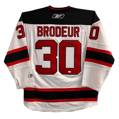 Camiseta deportiva Reebok autografiada por Martin Brodeur New Jersey Devils con parche SC '95 JSA Foto 1 de 4