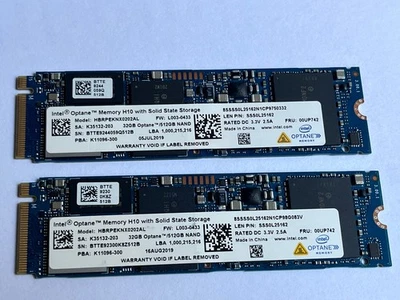 2 pcs Intel Optane™ HBRPEKNX0202AH 512GB SSD M.2 2280 NVMe Memory H10 with 32GB - Image 1 of 4