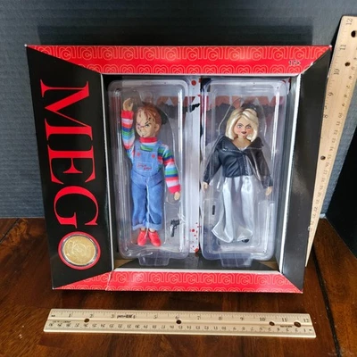 MEGO Horror Bride of CHUCKY & TIFFANY Articulated Figure Doll 2 Pk Coin Set NEW - Image 1 of 4