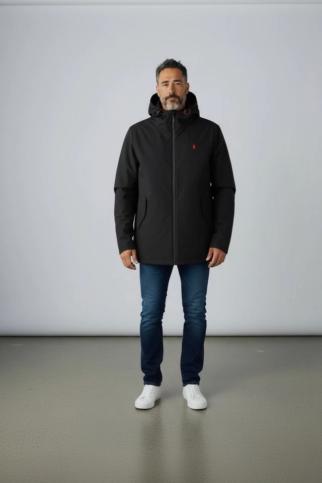 Мужская/черная водонепроницаемая куртка с капюшоном Polo Ralph Lauren размер L - Изображение 1 из 4