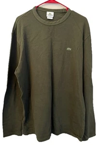 Lacoste Mens Waffle Knit Slim Fit Crewneck Thermal Sweatshirt Green Size 9 (549) - Picture 1 of 5