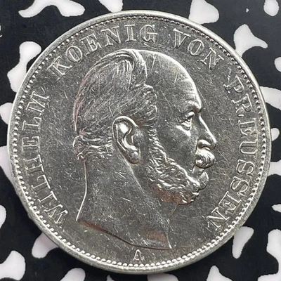 1871 Germany Prussia 1 Thaler Lot#C3615 Silver! Beautiful Detail, Old Cleaning - Image 1 of 2