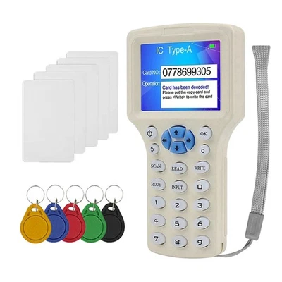 RFID NFC  Card Reader + 5XUID Schlüsselanhänger/Karte RFID Duplizierer 125K5548 - Bild 1 von 4