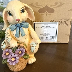 Jim Shore Hopeful Hopping #4040681 w/ Box Easter Spring Rabbit Retired - Picture 1 of 9