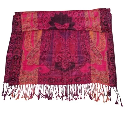 VTG 1960s 70s SAKS FIFTH AVENUE? FLORAL PAISLEY SCARF 75" by 22” - Image 1 of 4