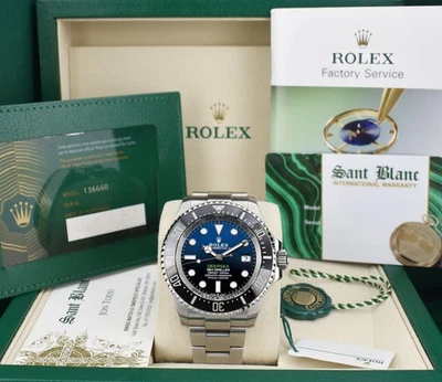 ROLEX SS DEEPSEA морской житель Джеймс Кэмерон шкала коробка карты ярлыки 136660 SANT BLANC - Изображение 1 из 4