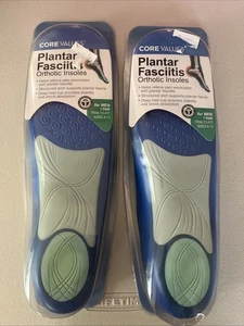 Core Values Plantar Fasciitis Orthotic Insoles Men’s 8-13 X2 Pairs NIP - Picture 1 of 5