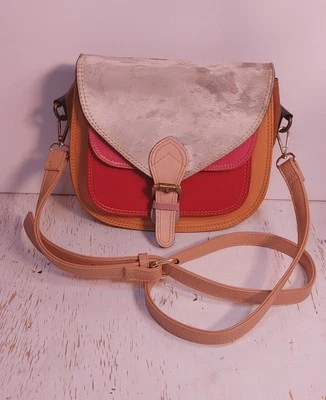 Bolso Bandolera Estampado Animal Cuero Reciclado Multicolor Vaquera Western Foto 1 de 4