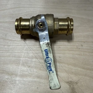 Ultra Pure Full Port Ball Valve Water 1-1/4" Press Ends 200WOG Brass - Picture 1 of 5
