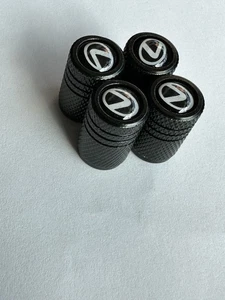 Metal Tire Valve Caps Zinc Alloy Dust Covers with Wrench, Black for Lexus - Picture 1 of 3