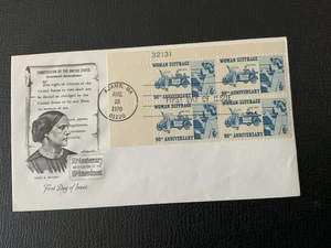 1970 #1408 6c Women’s Suffrage Plate Block - Artmaster FDC - Picture 1 of 1