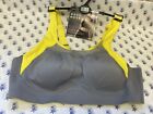 New! M&S Good Move Marks & Spencer Grey/Yellow Ehi Extra High Impact Sports Bra