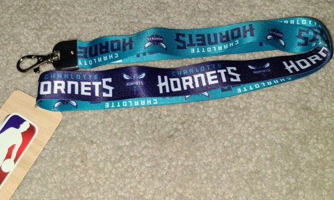 NBA Charlotte Hornets Lanyard Keychain NWT Free Ship Cover