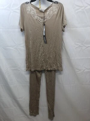 Set Schlafanzug Frau Luna di Seta Größen L Farben Brown Neu - Bild 1 von 4