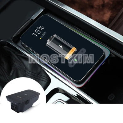 Wireless Car Charger Phone Fast Charging Center Console For Volvo XC90 2016-2021 - Image 1 of 4