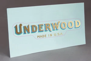 PRE CUT UNDERWOOD MODEL 5 LID WATER SLIDE DECAL for TYPEWRITER - Picture 1 of 7