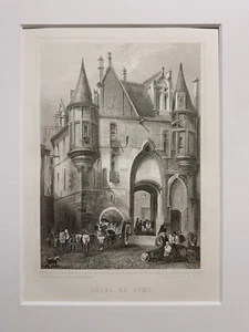 ANTIQUARISCH STAHLSTICH 1847 Paris France Hotel De Sens Sammlung Illustration - Bild 1 von 11