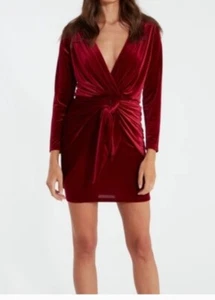 Misa Los Angeles Ophelie Kleid Damen klein weich rot Samt Mini Neu mit Etikett - Bild 1 von 7