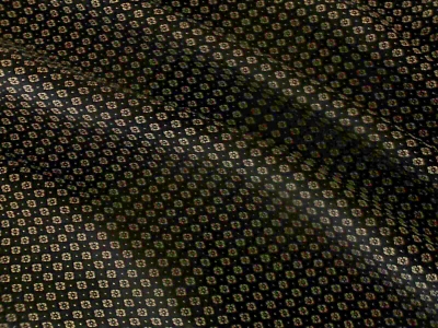 NEGRO Y TOSTADO MUY PEQUEÑO ESTAMPADO RAYÓN CREPE 3 YARDAS Foto 1 de 3