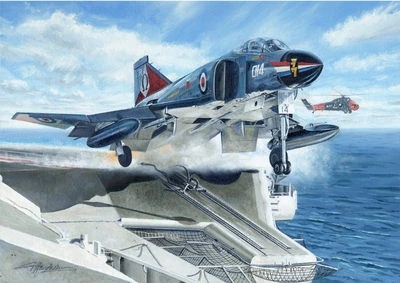 HANSEN FINE ART F-4 Phantom Royal Navy HMS Ark Royal Aircraft Blank Birthday Fathers Day Card