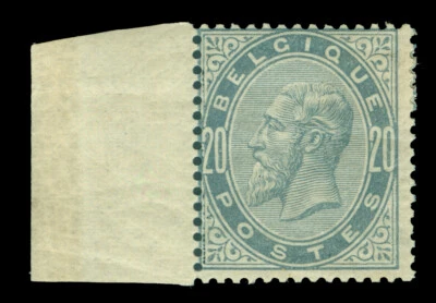 BELGIUM 1883  King Leopold II  20c gray  Scott # 46  mint MH - Image 1 of 2
