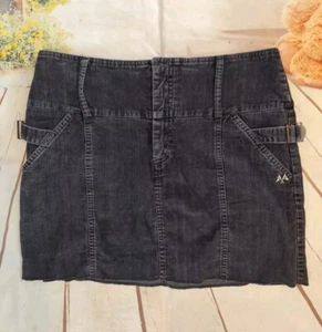 Thomas BURBERRY Vintage Skirt Mini Y2K Dark Grey Black Ash Velvet Size IT 42 - Picture 1 of 7
