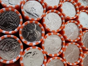 10 Rollen MOST 2023 D Eleanor Roosevelt Quarters Bankgerollt BU unzirkuliert - Bild 1 von 12