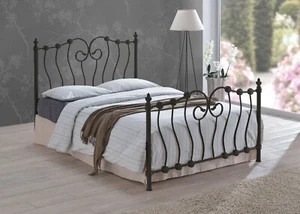 Inova Metal Bed Frame - Black Victorian Gothic Design - Single Double King Size - Picture 1 of 3