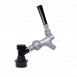 Grifo de muestra de grifo de cerveza cromado + acoplador de barril de cerveza casera con bloqueo de bola - Imagen 1 de 2