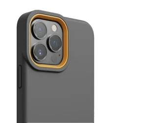 coque iphone 13 pro max - gris foncé/jaune - Photo 1 sur 7
