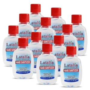 Latalia Mini Hand Sanitizer Unscented Travel size Gel 55ml 1.85oz pack of 12 - Picture 1 of 5