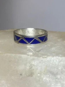 Blue Lapis ring size 9.50 Navajo southwest band sterling silver women men - Picture 1 of 9