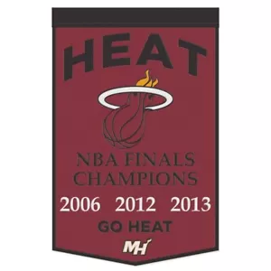 Miami Heat NBA 24" x 38" Embroidered Wool Finals Champs Banner Wincraft - Picture 1 of 1