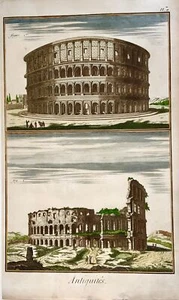 1777 Diderot - Italia: Roma, Il COLOSSEO FLAVIO incisione su rame - Foglio alto - Foto 1 di 4