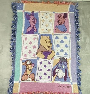 Winnie The Pooh Coperta per Bambini Arazzo Tessuto Lancio Frangia - Foto 1 di 7