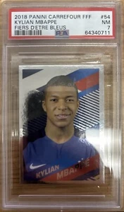 2018 Panini Carrefour FFF Kyliam Mbappe Stolze d'éb Blau PSA 7 Frankreich PSG - Bild 1 von 2