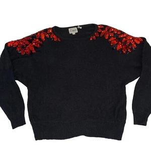VTG Donagain 80’s Dolman Sleeve Sequins Beaded Sweater Women’s Sz Large - Picture 1 of 10