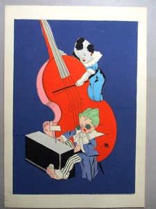 DESSIN LITHO LES CLOWNS MUSICIENS NON SIGNE ANNEES 20 30 ENFANT DECO - Imagen 1 de 1