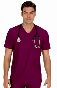 Lot Of 2 LANDAU ESSENTIALS MEN'S V-NECK SCRUB TOP REVERSIBLE SHIRT 2XL Tall - Picture 1 of 5