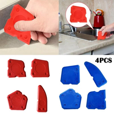 4pcs/set Silicone Sealant Cement Scraper Caulking Tool Spreader Spatula Remover§ - Image 1 of 4