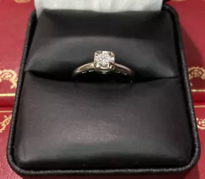 Antik 14k Weißgold 1/5 Karat Diamant vs Solitär Hochzeit Vintage Nachlass Ring 5 - Bild 1 von 11
