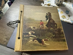 Álbum de fotos Stylecraft vintage años 40 caza de zorros ecuestres sin usar - ¡Muy bonito! - Imagen 1 de 8