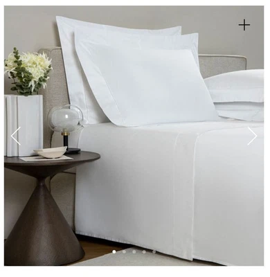 $800 FRETTE MONZA CALIFORNIA KING 4 PIECE SHEET SET SATEEN IVORY  NEW W TAG - Image 1 of 4