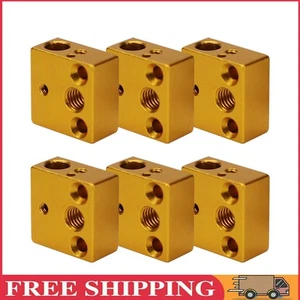 6 Stück Heizblock für MK7 MK8 Extruder Ender 3 3D-Drucker (Gold) - Afbeelding 1 van 8
