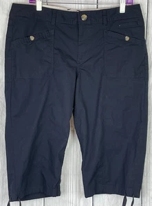 Pantalones capri Dockers talla 14 negros con bolsillos delanteros y traseros elásticos - Imagen 1 de 7